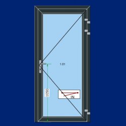 Domo-Okna Hliníkové vchodové dveře prosklené Antracitová šedá