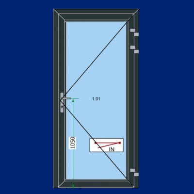 Domo-Okna Hliníkové vchodové dveře prosklené Antracitová šedá – Zboží Mobilmania