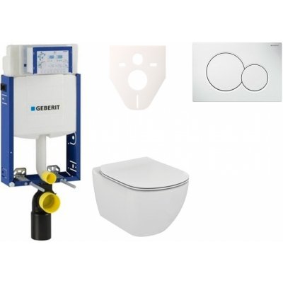 Geberit Kombifix WC Ideal Standard Tesi + Tlačítko Sigma01 bílé + Sedátko 110.302.00.5 NF1 – Hledejceny.cz