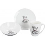 by inspire Dětský jídelní set Teddy talíř miska šálek 3 ks – Zboží Dáma