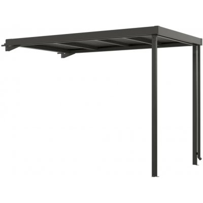 Floraworld Přístavek zahradního domku Premium metalická černá 274 × 194 × 218 cm – Hledejceny.cz