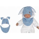 Z&Z Dvouvrstvá pletená čepice na zavazování s šátkem 2v1 Méďa černá – Zboží Dáma