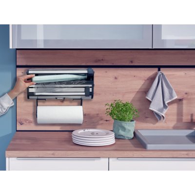 LEIFHEIT Zásobník, držák ubrousků a fólií, rolí PARAT ROYAL, nerez mat. – Sleviste.cz