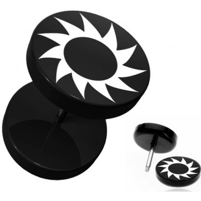 Šperky eshop falešný piercing do ucha z akrylu černý kruhový ozubené kolečko PC34.20 – Zboží Mobilmania