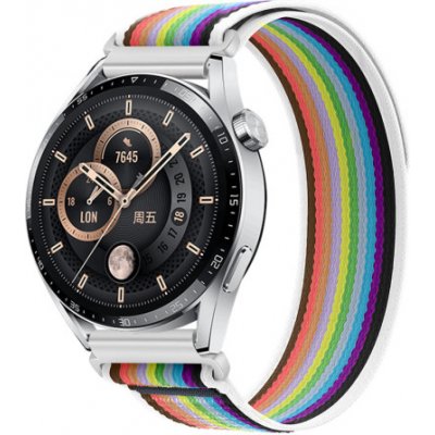 BStrap Velcro Nylon řemínek na Xiaomi Amazfit Bip, white rainbow SSG028C0404