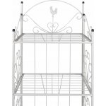 vidaXL Kovový stojan na květiny s policemi 40781 bílý – Sleviste.cz