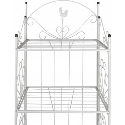 vidaXL Kovový stojan na květiny s policemi 40781 bílý – Sleviste.cz