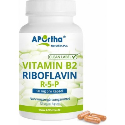 APOrtha Vitamin B2 Riboflavin 50 mg 120 kapslí – Hledejceny.cz