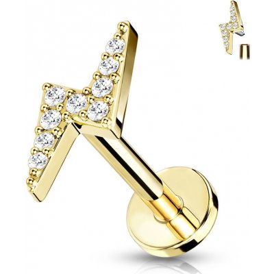 Šperky4U labreta cartilage piercing blesk LB0033GD-1208 – Zboží Dáma