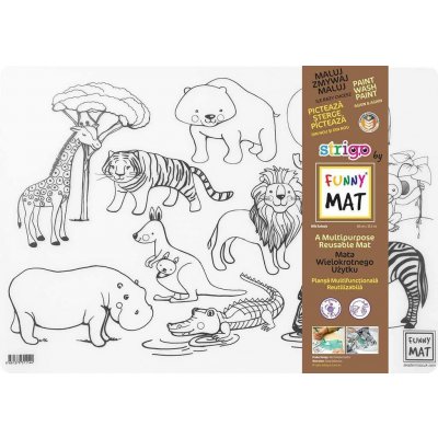 FUNNY MAT Funny Mat Podložka na kreslení Divoká zvířata + pastelky zdarma 489761 – Hledejceny.cz