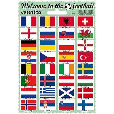 Arch Welcome to the football country samolepky a tetovačky vlajky států 12 x 17 cm 1 kus