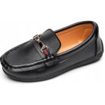 Polobotky mokasíny nazouvací chlapecké společenské boty k prvnímu svatému přijímání černé – Zboží Dáma