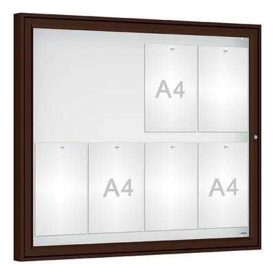 PROCITY Venkovní vitrína Classique, 8 x A4, sklo, hnědá – Zboží Živě