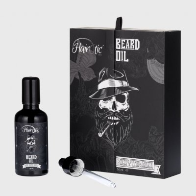 Hairotic Beard Oil vyživující olej na vousy s roll-on aplikátorem, magnetický box 50 ml – Zbozi.Blesk.cz