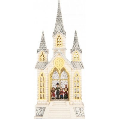 Kouzelný vánoční sbor v kostele – hrací skříňka s LED - 17*10*41 cm / 3*AA/ USB - Clayre & Eef – Hledejceny.cz