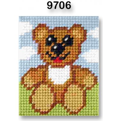 VTC Vyšívací sada s předtištěným motivem 70262/9706 medvídek hnědá 17x20,5cm – Hledejceny.cz