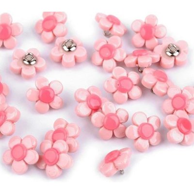 Knoflík plastový 14 mm květ růžový – Hledejceny.cz