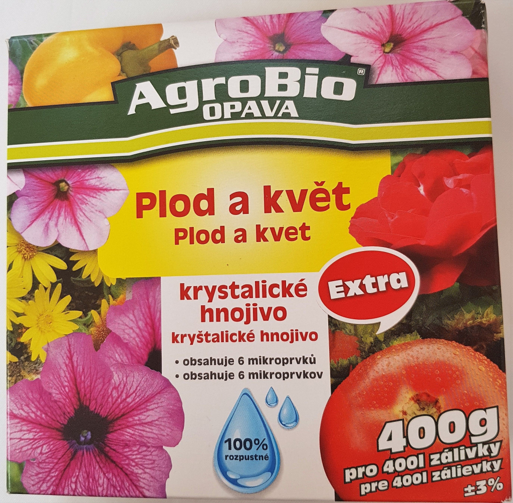AgroBio Krystalické hnojivo Extra Plod a květ 400 g