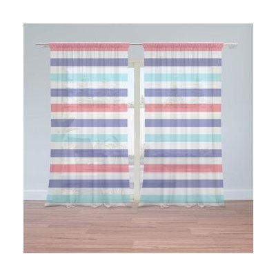 Sablio Záclony Barevné veselé pruhy: 2ks 150x250cm – Hledejceny.cz