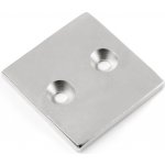 Magsy Neodymový magnet kvádr s dírou pro šroub se zápustnou hlavou 40 x 40 x 4 N 80 °C, VMM4-N35 – Hledejceny.cz