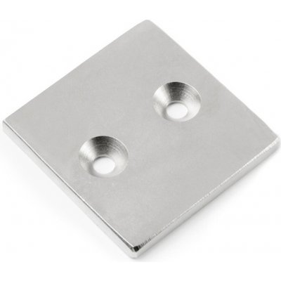 Magsy Neodymový magnet kvádr s dírou pro šroub se zápustnou hlavou 40 x 40 x 4 N 80 °C, VMM4-N35 – Hledejceny.cz