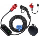IMMAX cestovní nabíjecí stanice pro elektromobily NSE002 22kW 3fázová 16A IEC 62196 Typ 2 CEE na Schuko 1 fáze | Zboží Auto