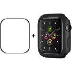 ENKAY Plastový kryt s tvrzeným sklem pro Apple Watch 9 / 8 / 7 45mm černý 35663 – Zboží Živě