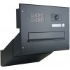 Poštovní schránka DOLS D-041 HM k zazdění | čelní deska RAL 9005 1x zvonek a kamera ABB