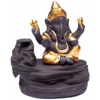 Nefertitis Stojánek pro vonné kužely s tekoucím kouřem Ganéša 10 cm – Zboží Dáma