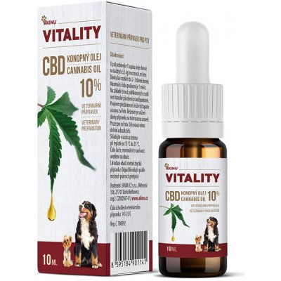 Akinu vitality CBD Konopný olej doplněk stravy pro psy 10% 10 ml – Hledejceny.cz