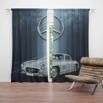 Sablio Závěs Mercedes-Benz 300 SL V lese: 2ks 140x250cm – Hledejceny.cz