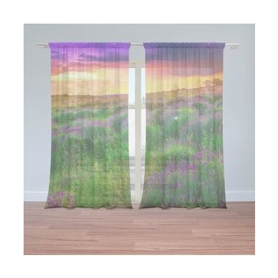 Sablio Záclony Levandulové pole: 2ks 150x250cm – Hledejceny.cz