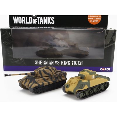 Corgi Tank Set 2x Sherman + King Tiger 1945 Vojenská Kamufláž 1:87