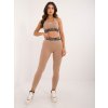 Dámské legíny For Fitness sportovní legíny s vysokým pasem ff-lg-509765.88-dark beige