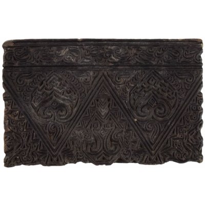 Sanu Babu Antik dřevěná raznice na tisk přehozů s indickým motivem 18 x 12 x 7 cm – Zboží Dáma