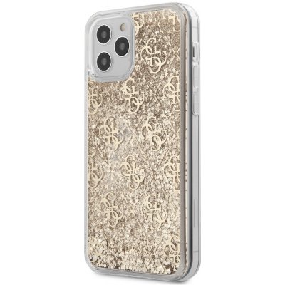 Pouzdro Guess 4G Liquid Glitter iPhone 12 Pro Max zlaté – Zboží Mobilmania