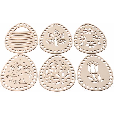 ČistéDřevo Velikonoční kraslice k obháčkování 6 ks – Zboží Mobilmania