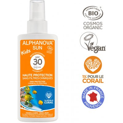 Alphanova Sun Bio Kids opalovací spray SPF30 125 ml – Zboží Mobilmania