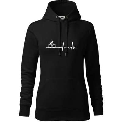 Cyklo ekg kolo mikina dámská Cape s kapucí Černá – Zboží Dáma
