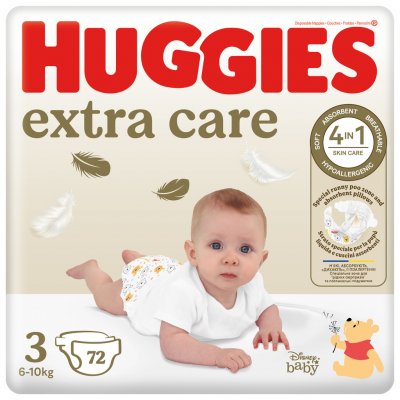 HUGGIES KIMBERLY-CLARK extra care 3 6-10 kg 72 ks – Zboží Mobilmania