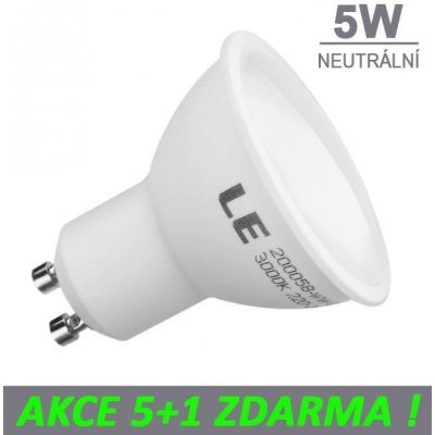 LED21 LED žárovka 5W GU10 450lm Neutrální bílá, 5+1