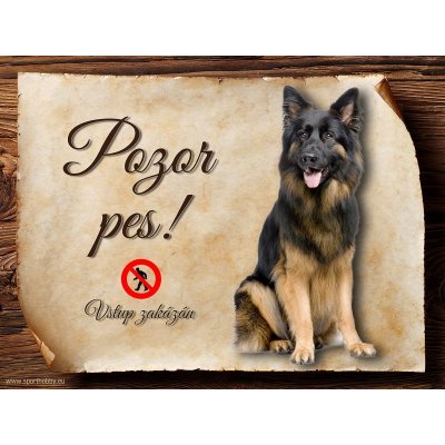 Sport hobby Cedulka Německý ovčák I Pozor pes zákaz C123 27x20 – Zbozi.Blesk.cz
