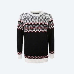 KAMA Dámský svetr 50% Merino Norský vzor 5045 černý