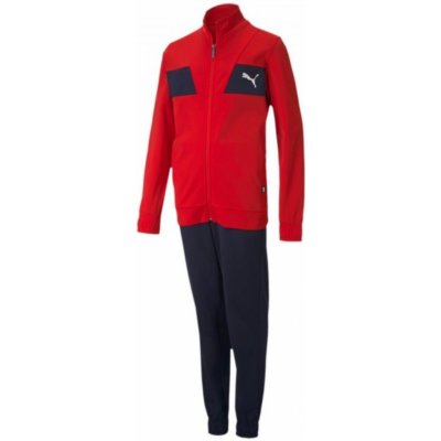 Puma Poly Suit Cl High Risk Red D Boys dětská sportovní souprava