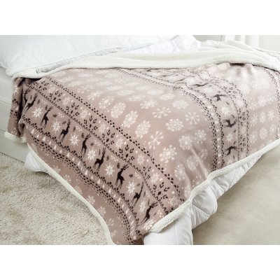 B.E.S. Petrovice Deka s beránkem Buffalo Vločky šedo-bílé 150x200 – Zboží Dáma