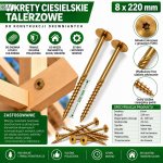 Vruty do dřeva PGB 8 x 220 mm 50 ks – Hledejceny.cz