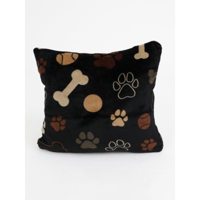 MKLuzkoviny.cz mikroplyš Exclusive Psí tlapky černé 40 x 40 cm – Sleviste.cz