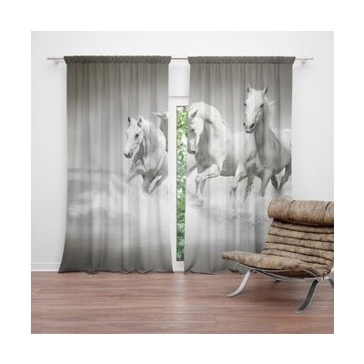 Sablio Závěs Bílí koně: 2ks 140x250cm – Hledejceny.cz