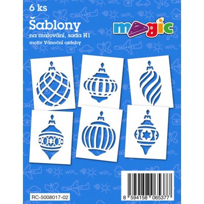 RICO Papírové šablony MAGIC 11 x 14cm 6ks sada H1 Vánoční ozdoby – Zboží Mobilmania
