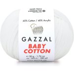 Gazzal Příze Baby cotton 3432 sněhově bílá – Zbozi.Blesk.cz